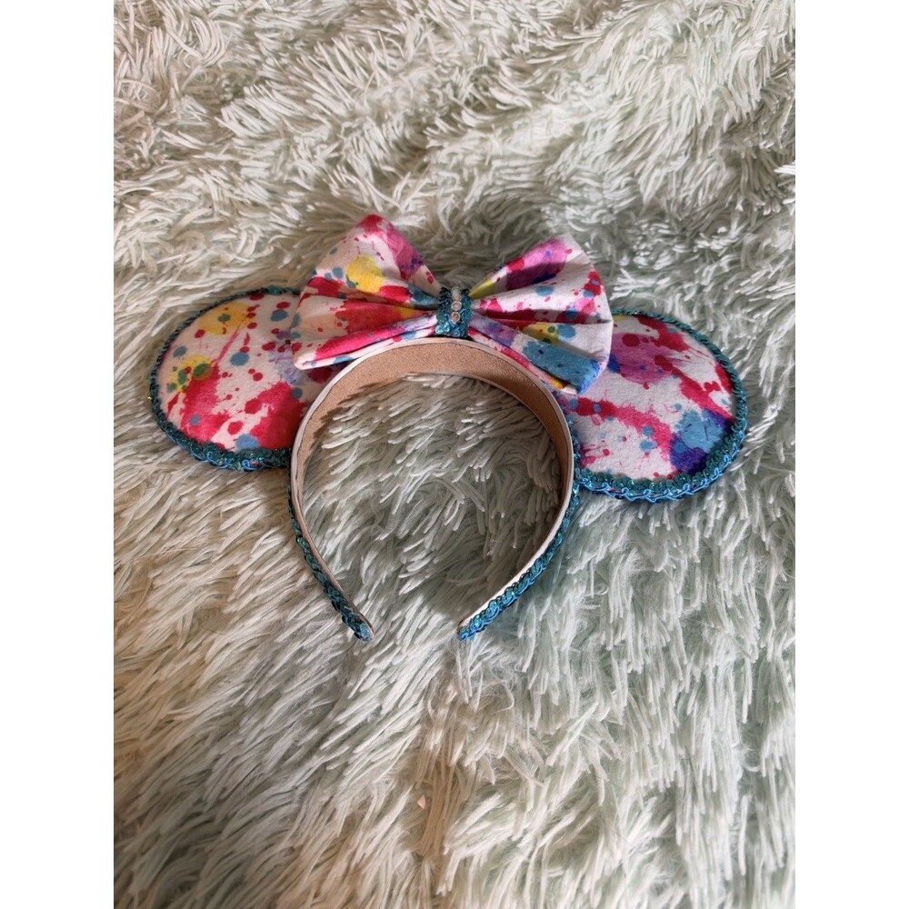 Custom Made Disney Parks Ears One Of A Kind Adults Paint Rainbow Bow Headband